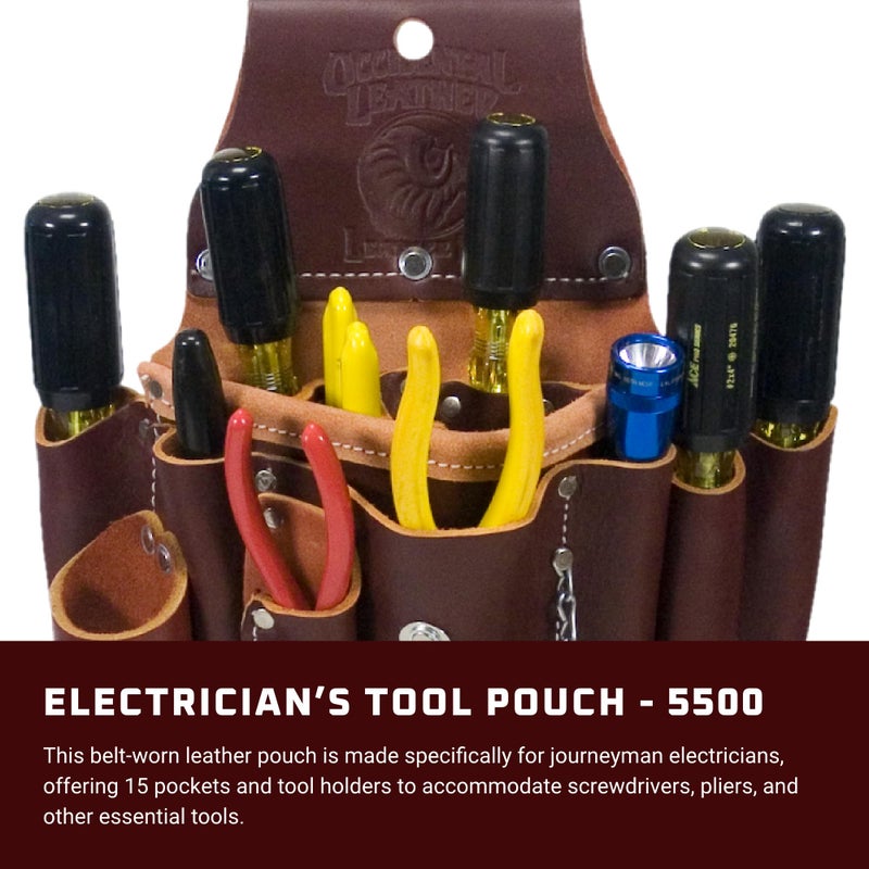 Occidental Leather Electricianâ€™s Tool Pouch - 15 Pockets & Tool Holders - Made in USA - Image 2